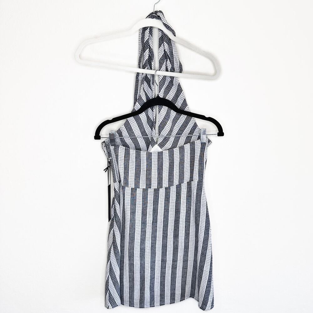 NWT House of Harlow x Revolve Amina White Black Embroidered Stripe Mini Dress Sm - Picture 9 of 13